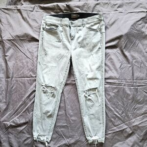 Torrid Women's Distressed Light Gray Bombshell Skinny Jeans, size 20R